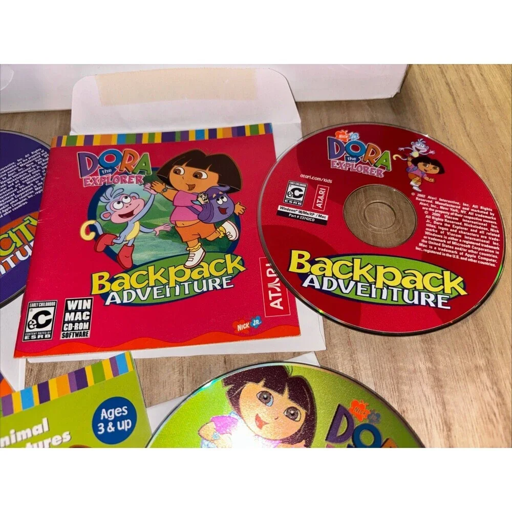 Vintage 3 Dora The Explorer Atari PC Games Animal Backpack Lost City Adventures